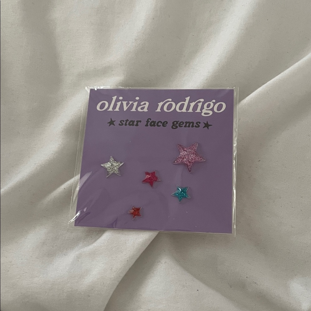 Olivia Rodrigo Star Face Gems - Pink, Blue, Silver